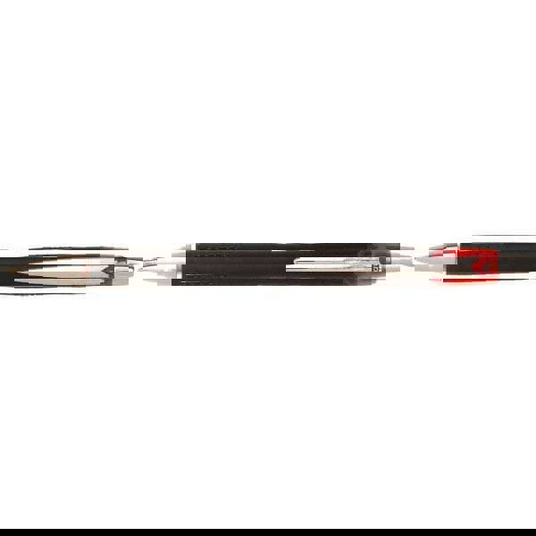 Jetstream Hybrid Gel Pen, Retractable, Bold 1 mm, Red Ink, Black/Silver/Red Barrel
